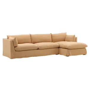 Luxurious Loft Lounge Duo - Toned Wheat Chaise Sectional
