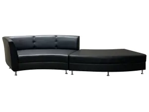 LUXURY 2PC SERPENTINE SOFA - BLACK