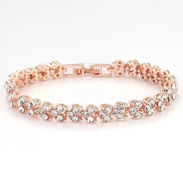 Luxury Alloy Crystal Chain Link Bracelets