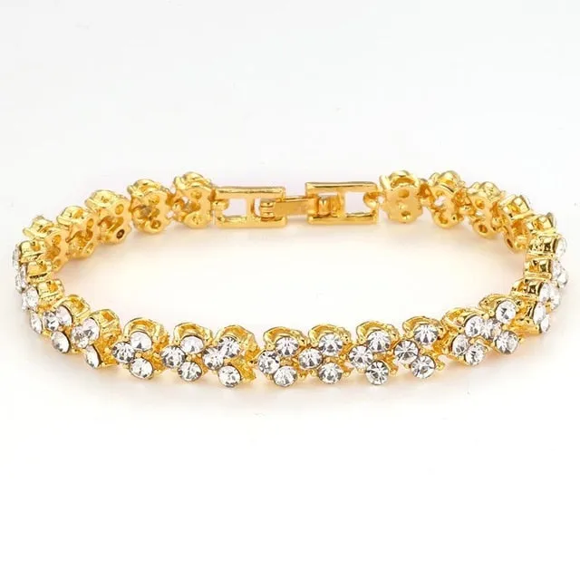 Luxury Alloy Crystal Chain Link Bracelets