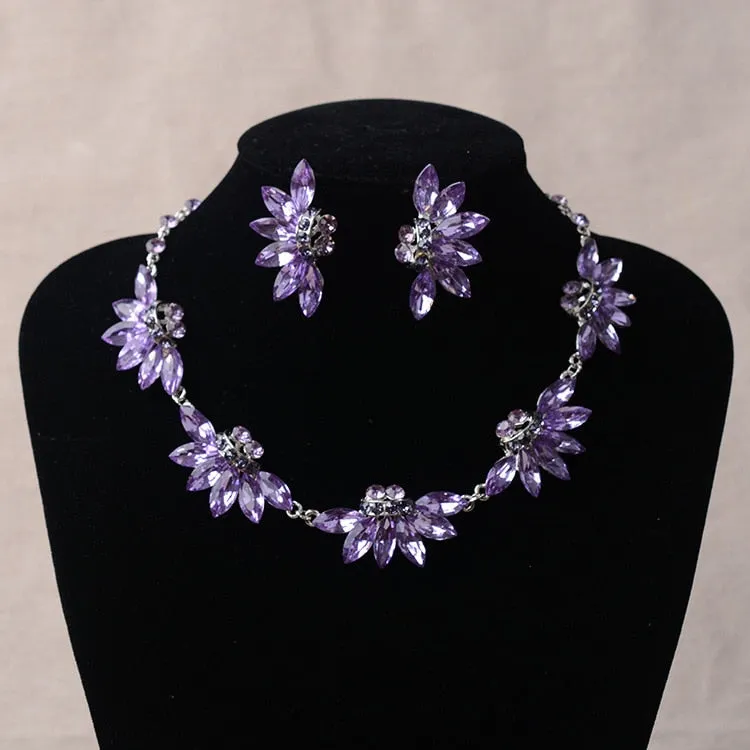 Luxury Baroque Purple Crystal Pearl Bridal Crown Tiara