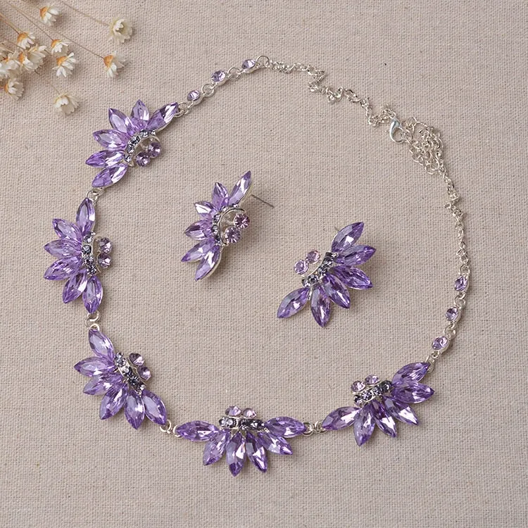 Luxury Baroque Purple Crystal Pearl Bridal Crown Tiara