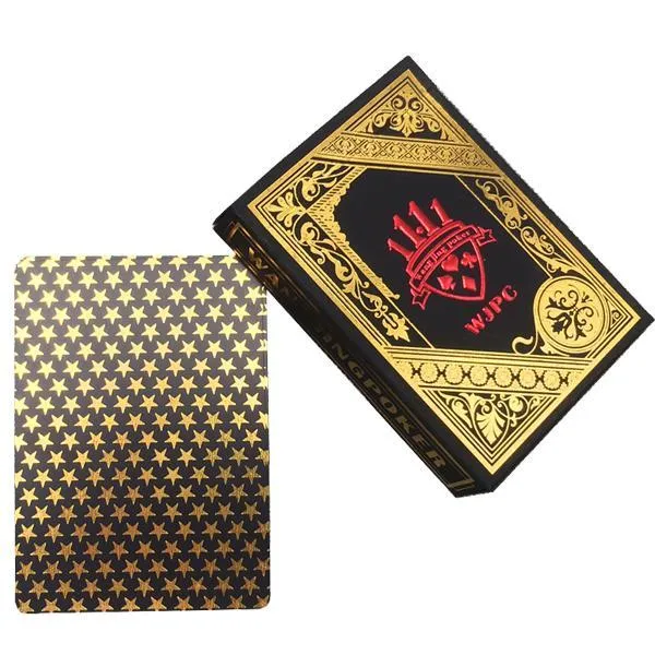 Luxury Black and Gold Star Plastic Waterproof Playing Cards