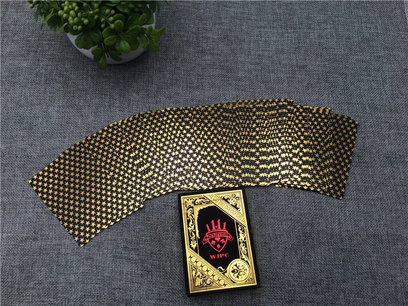 Luxury Black and Gold Star Plastic Waterproof Playing Cards