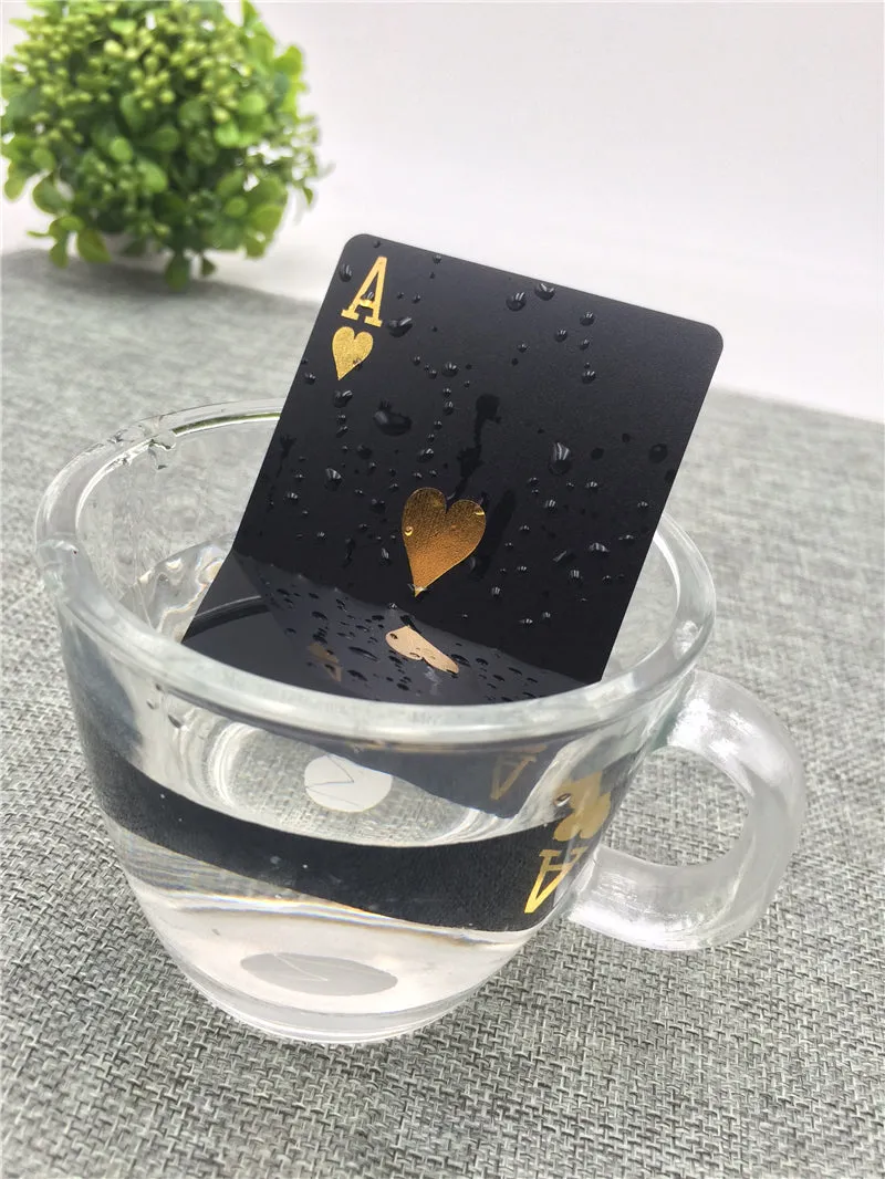 Luxury Black and Gold Star Plastic Waterproof Playing Cards