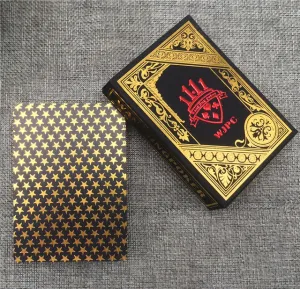Luxury Black and Gold Star Plastic Waterproof Playing Cards