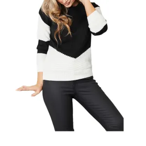 Luxury Blend Bicolor Rib Knit Sweater