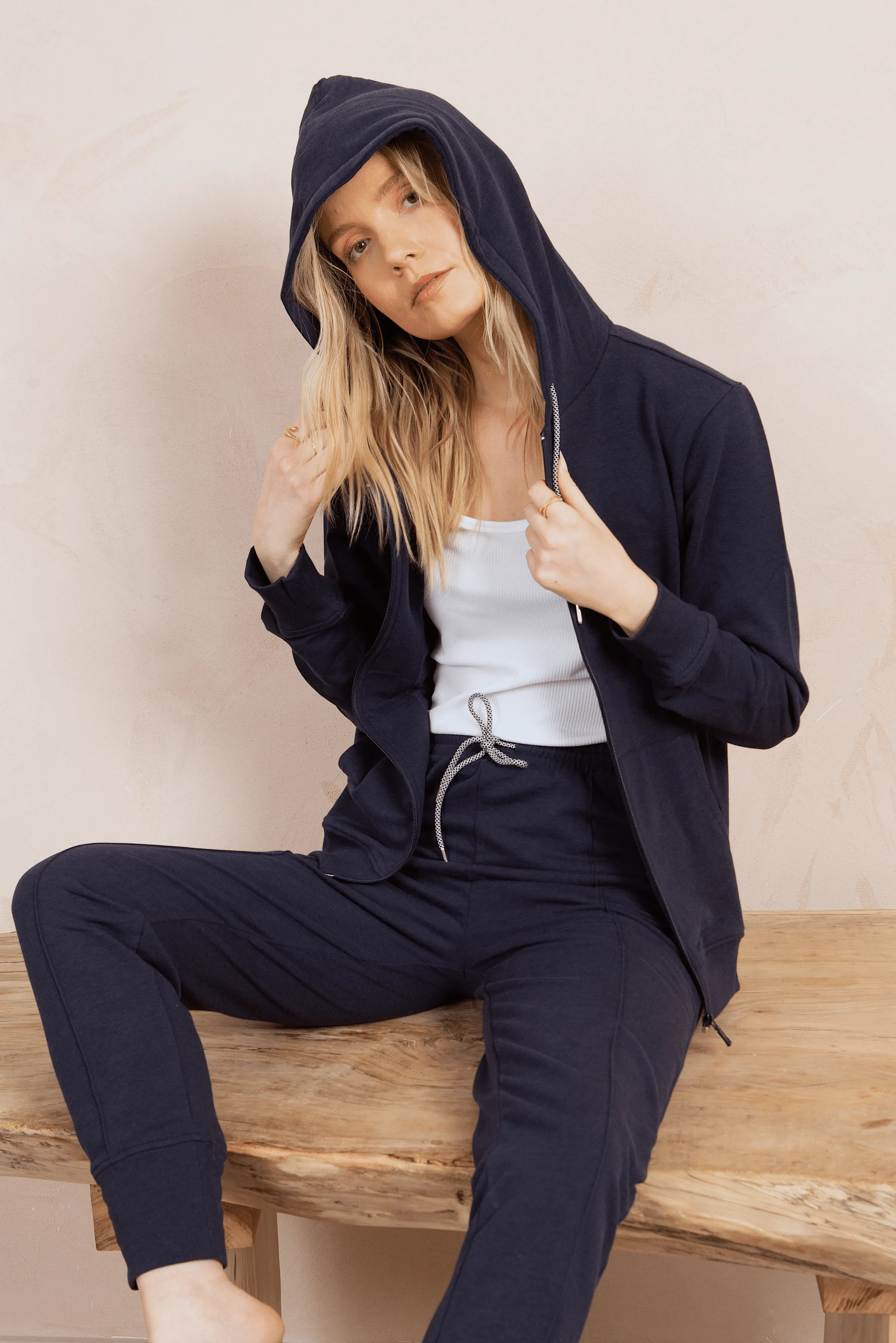 Luxury Cotton TENCEL™ Lyocell Hoodie | Navy