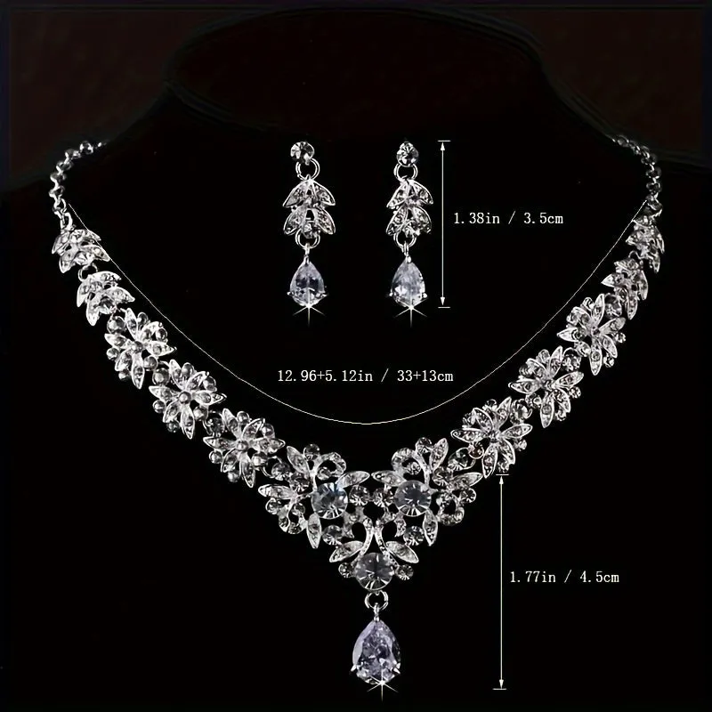 Luxury Crown Necklace and Earrings Set