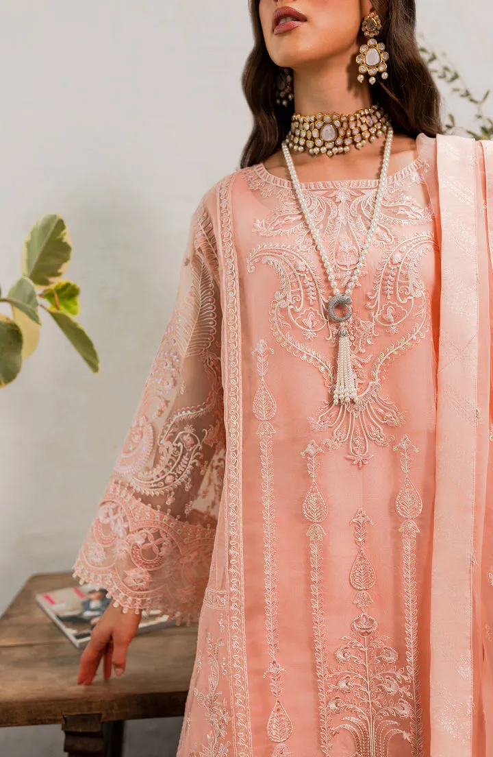 Luxury Embroidered Peach Pakistani Salwar Kameez Salwar Dupatta Suit