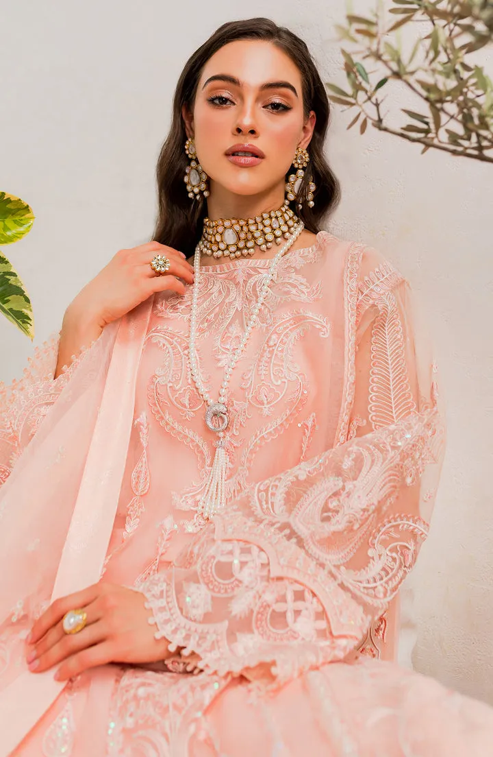 Luxury Embroidered Peach Pakistani Salwar Kameez Salwar Dupatta Suit