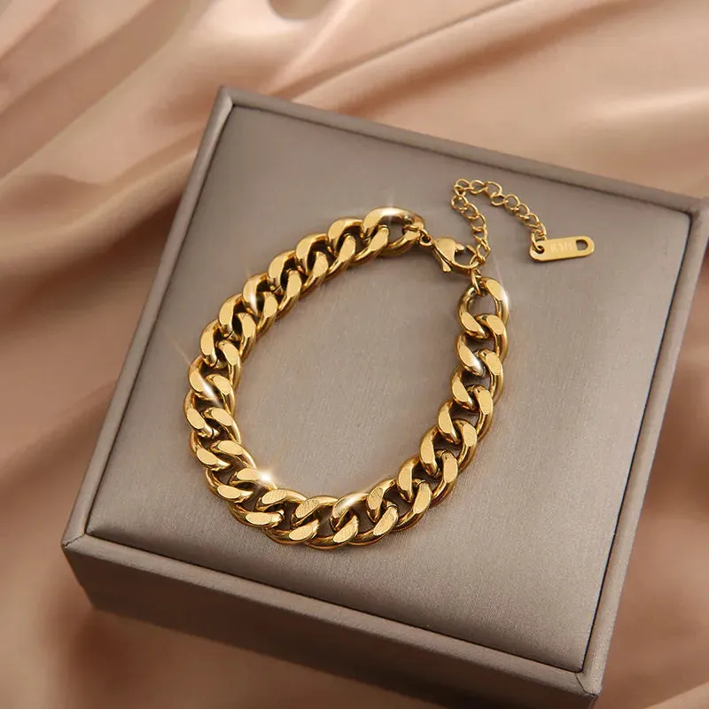 Luxury Gold Chain Bracelet – Durable 316L Stainless Steel Women’s Jewelry