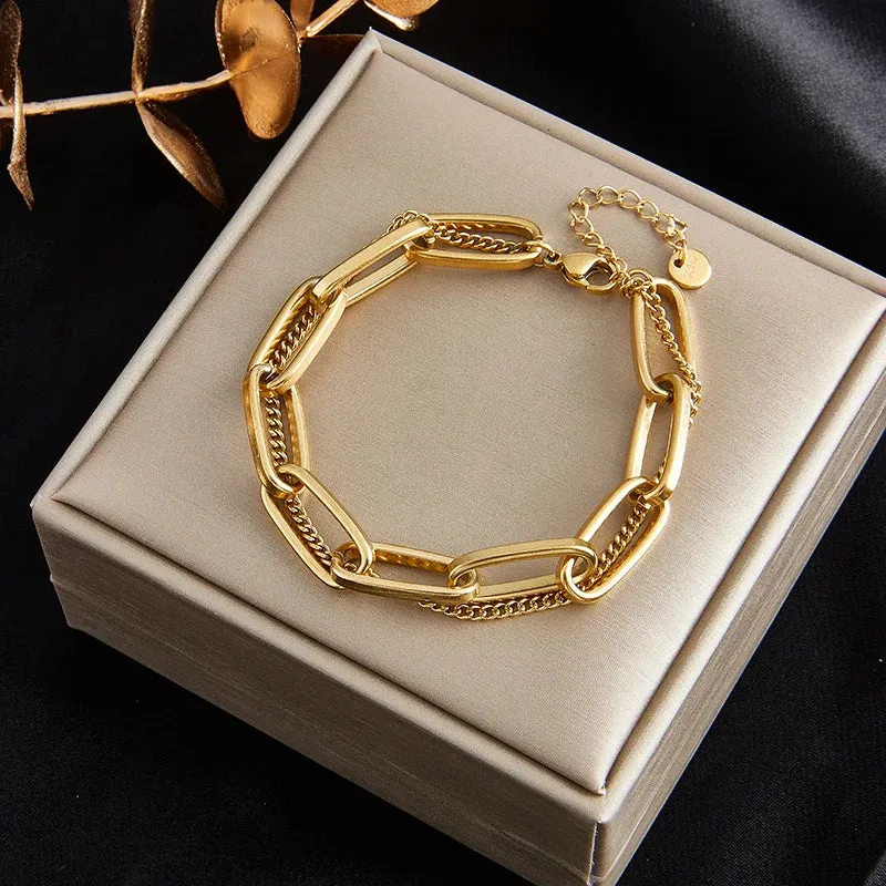 Luxury Gold Chain Bracelet – Durable 316L Stainless Steel Women’s Jewelry