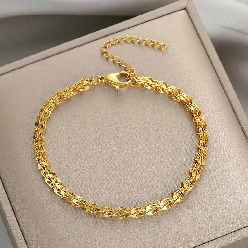 Luxury Gold Chain Bracelet – Durable 316L Stainless Steel Women’s Jewelry