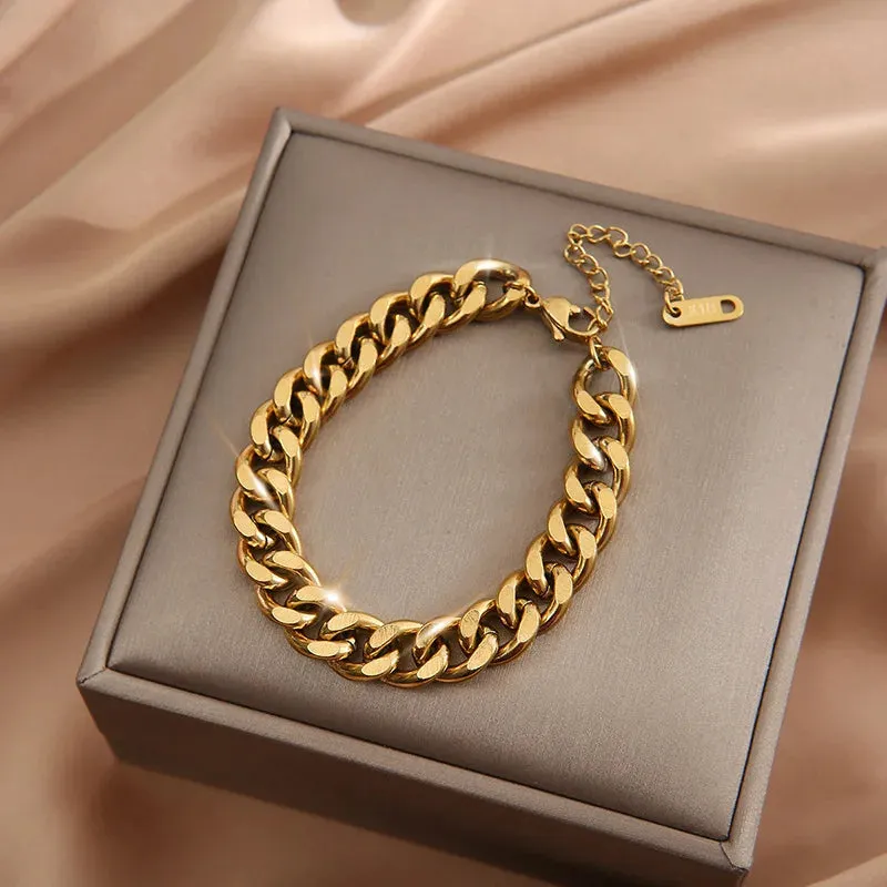 Luxury Gold Chain Bracelet – Durable 316L Stainless Steel Women’s Jewelry
