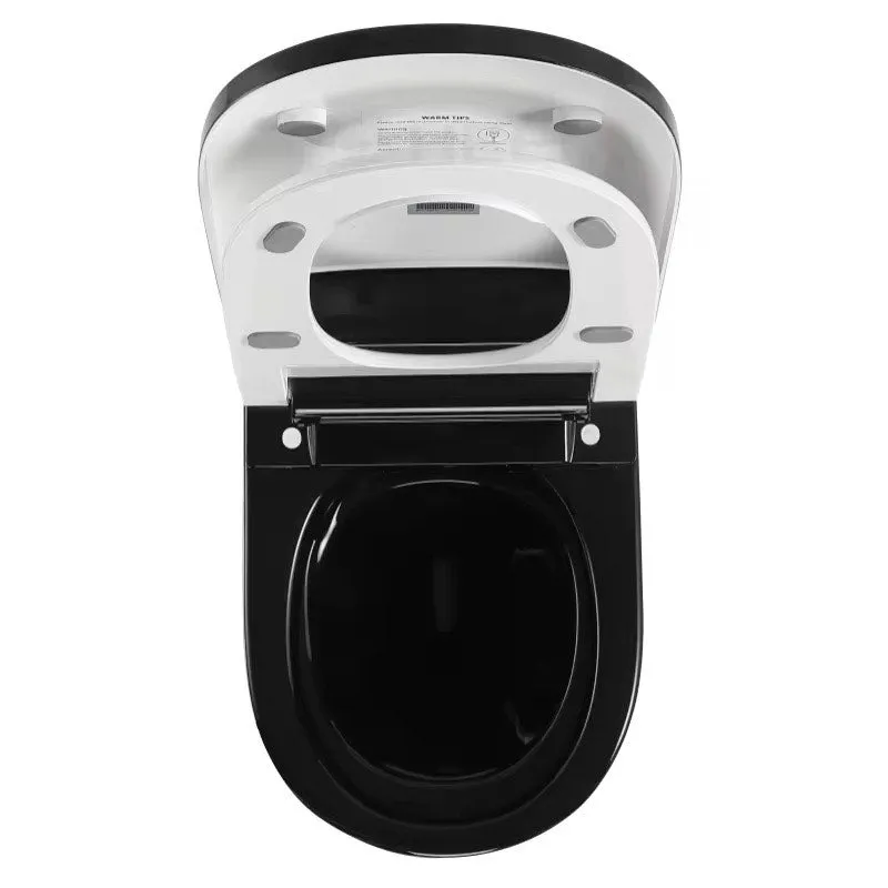 Luxury Modern Bathroom Intelligent Toilet Commode Greek Key Gold Black Wall Hanging
