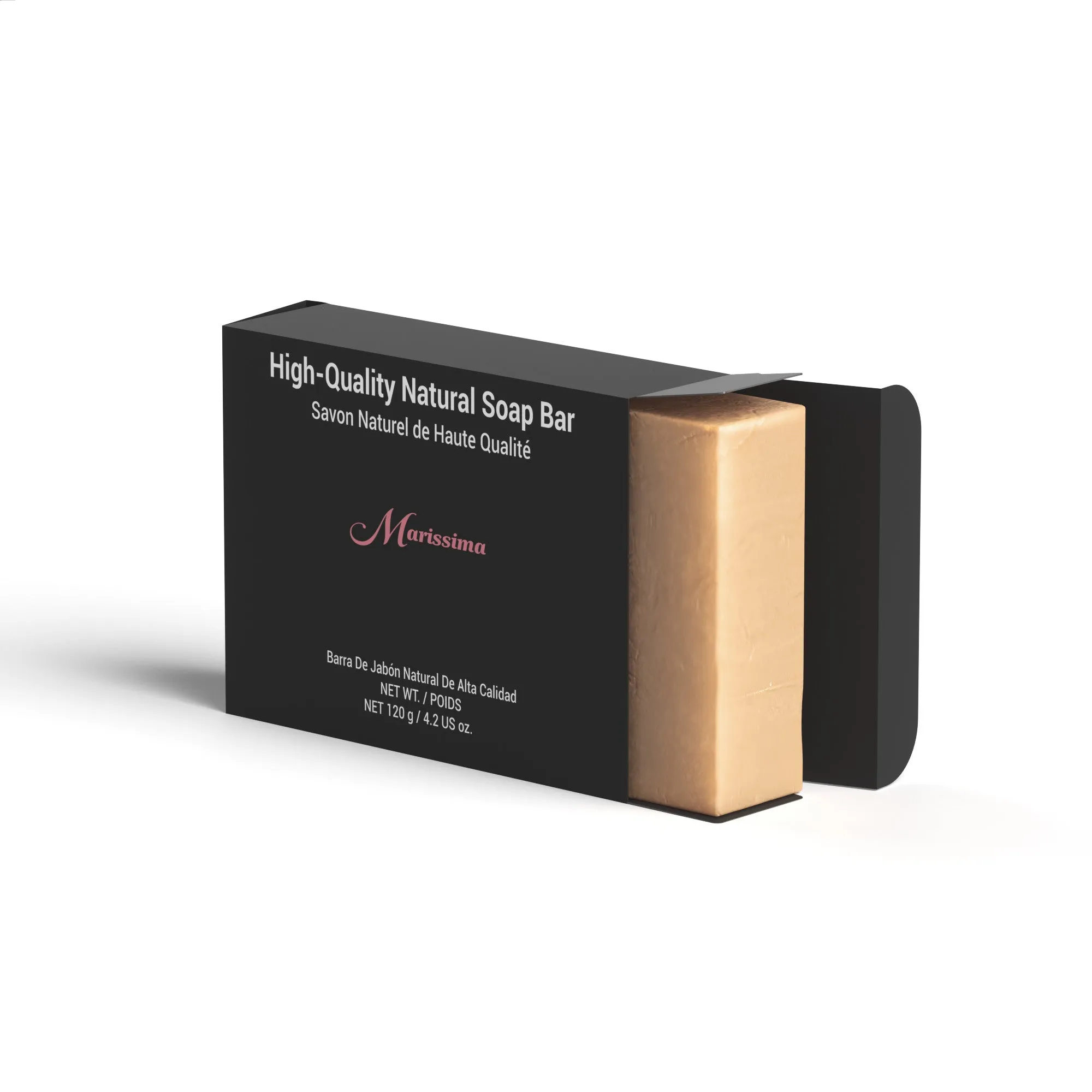 Luxury Organic Soap Set: Charcoal, Shea, Tea Tree   Latex-Free Blending Sponge in Elegant Marissima Box