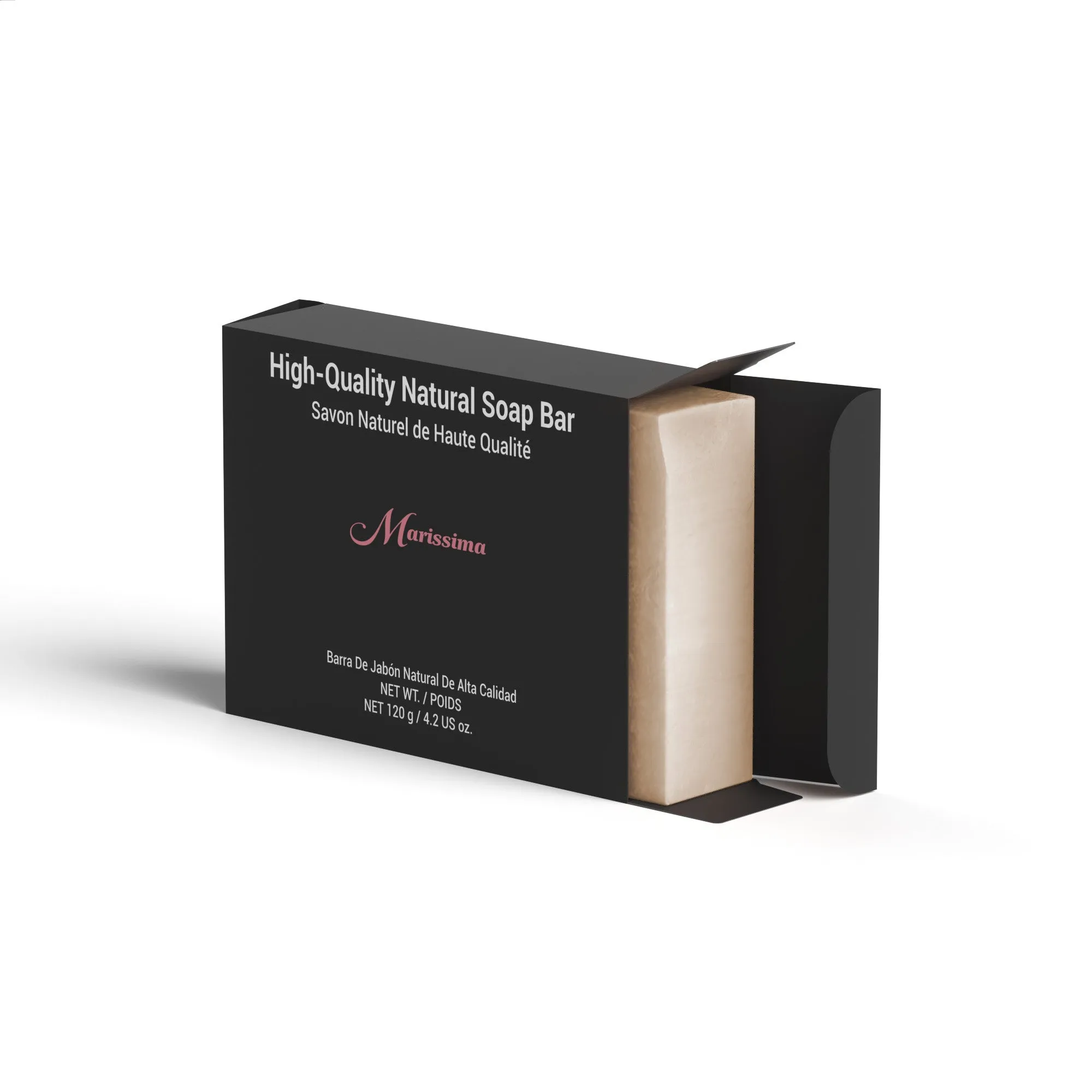 Luxury Organic Soap Set: Charcoal, Shea, Tea Tree   Latex-Free Blending Sponge in Elegant Marissima Box
