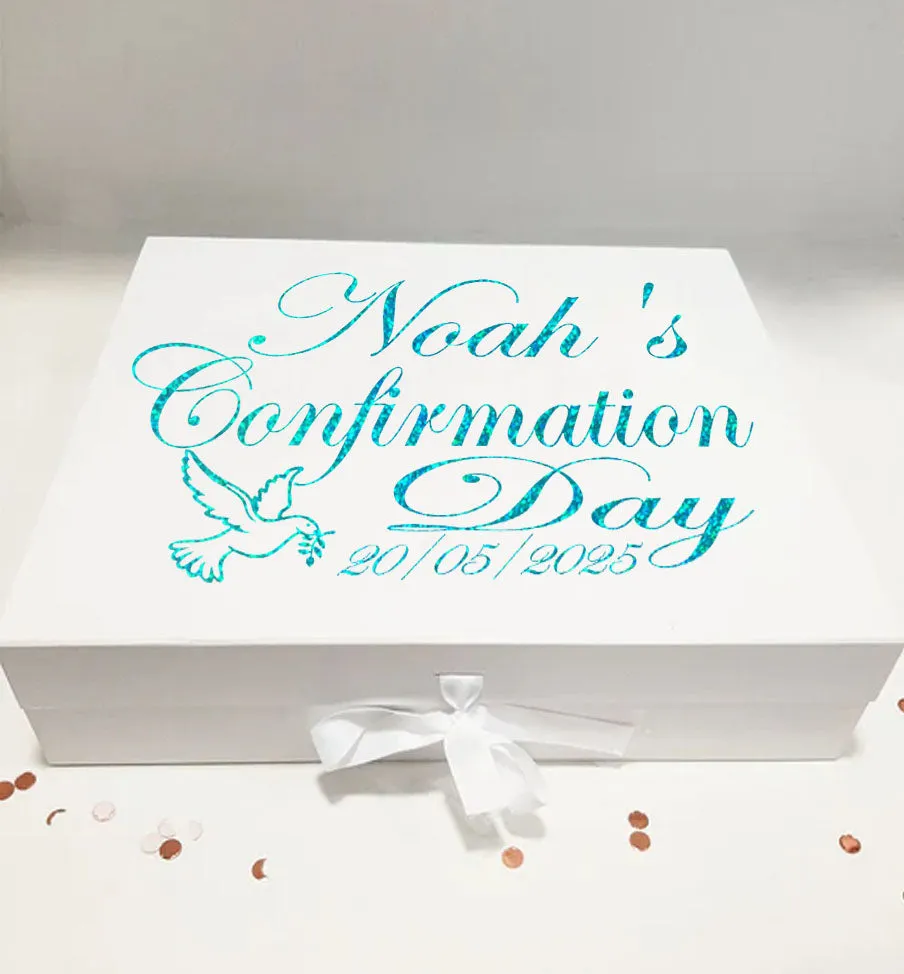 Luxury Personalised Confirmation Gift Box Dove Design