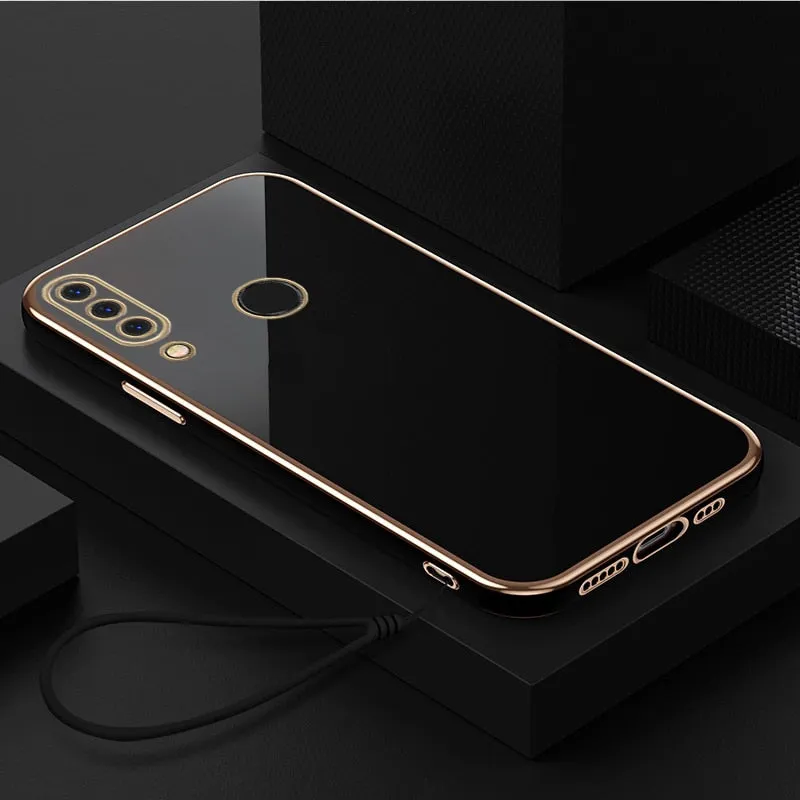 Luxury Plating Case For Huawei With Lanyard