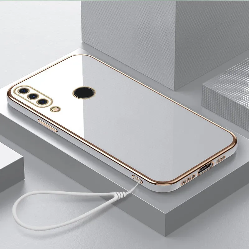 Luxury Plating Case For Huawei With Lanyard