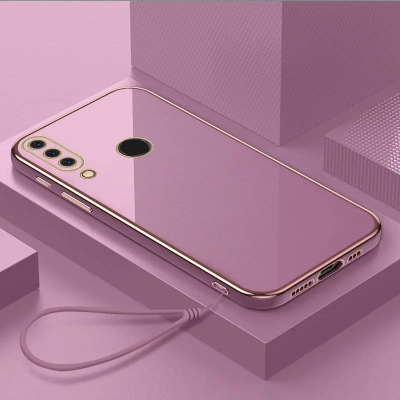 Luxury Plating Case For Huawei With Lanyard