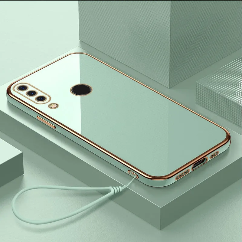 Luxury Plating Case For Huawei With Lanyard