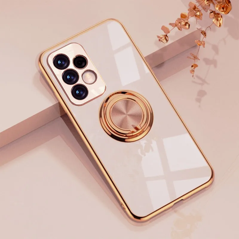 Luxury Plating Case for Samsung With Ring Holder Kickstand