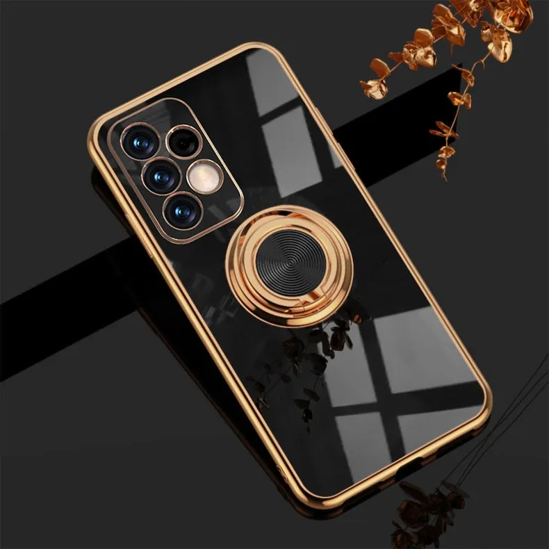 Luxury Plating Case for Samsung With Ring Holder Kickstand