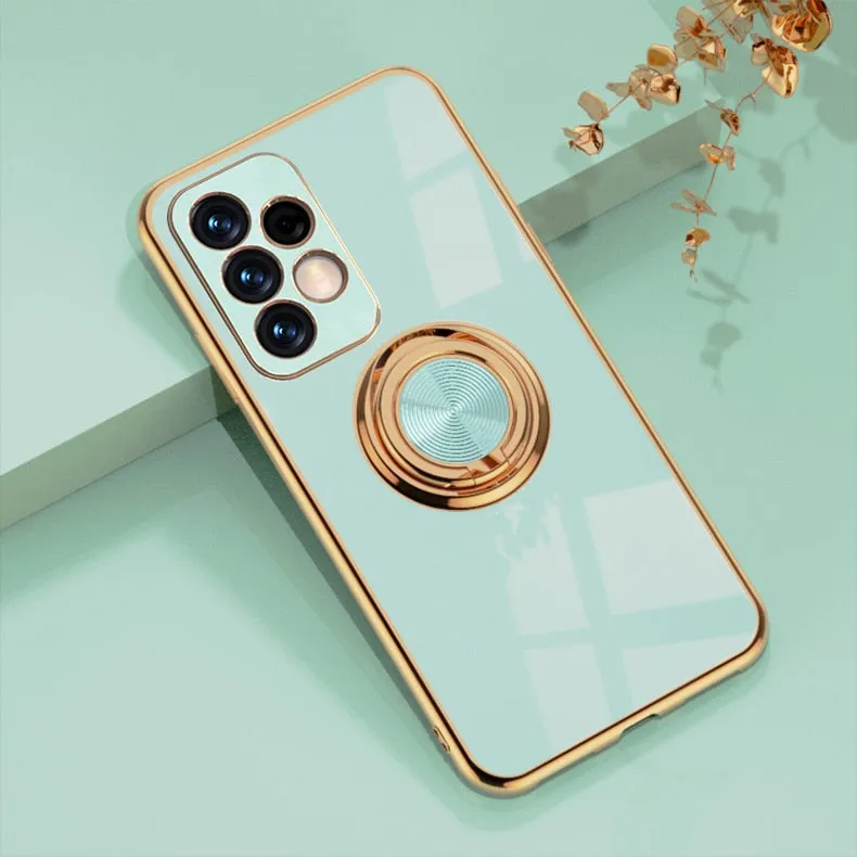 Luxury Plating Case for Samsung With Ring Holder Kickstand
