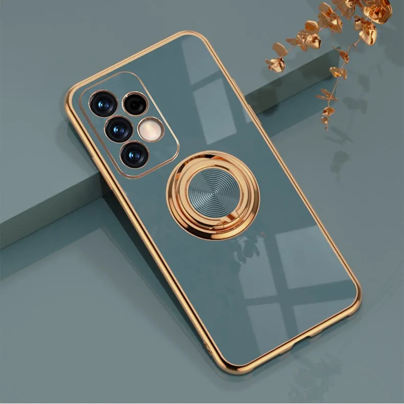 Luxury Plating Case for Samsung With Ring Holder Kickstand