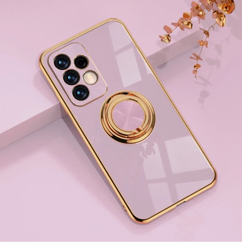 Luxury Plating Case for Samsung With Ring Holder Kickstand