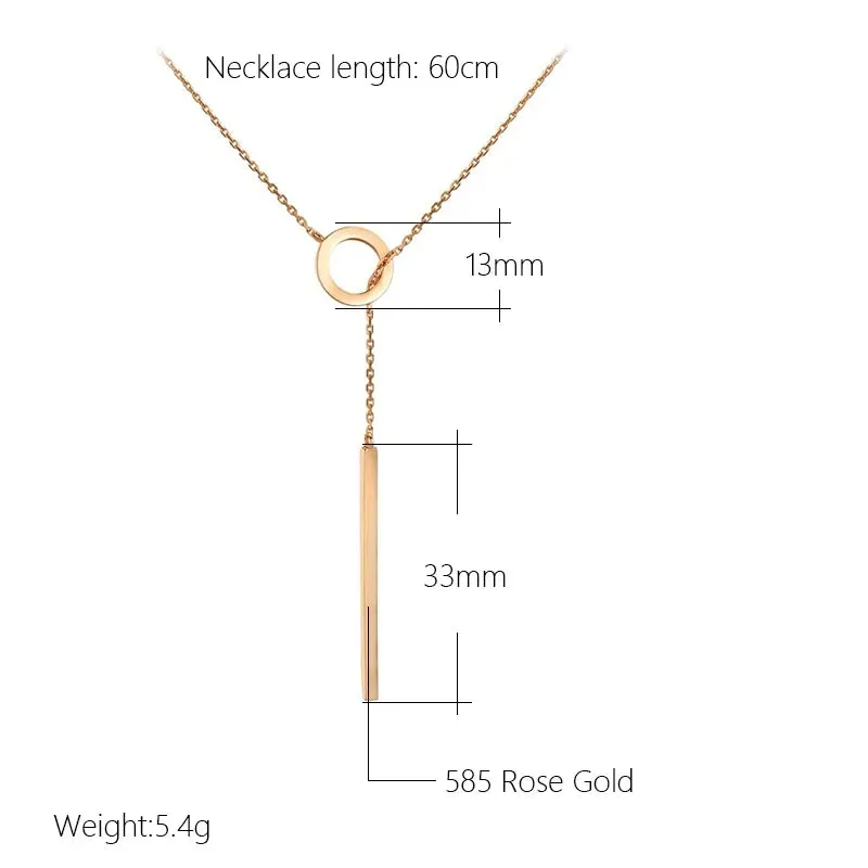 Luxury Rose Gold Glossy Pendant Necklace