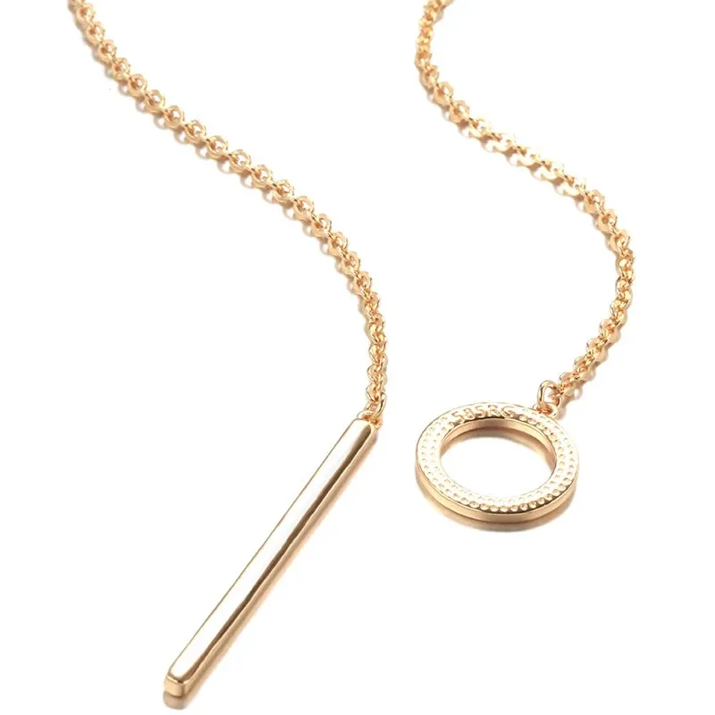 Luxury Rose Gold Glossy Pendant Necklace