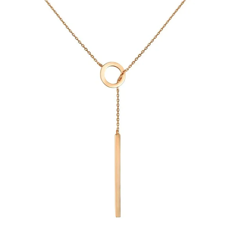 Luxury Rose Gold Glossy Pendant Necklace