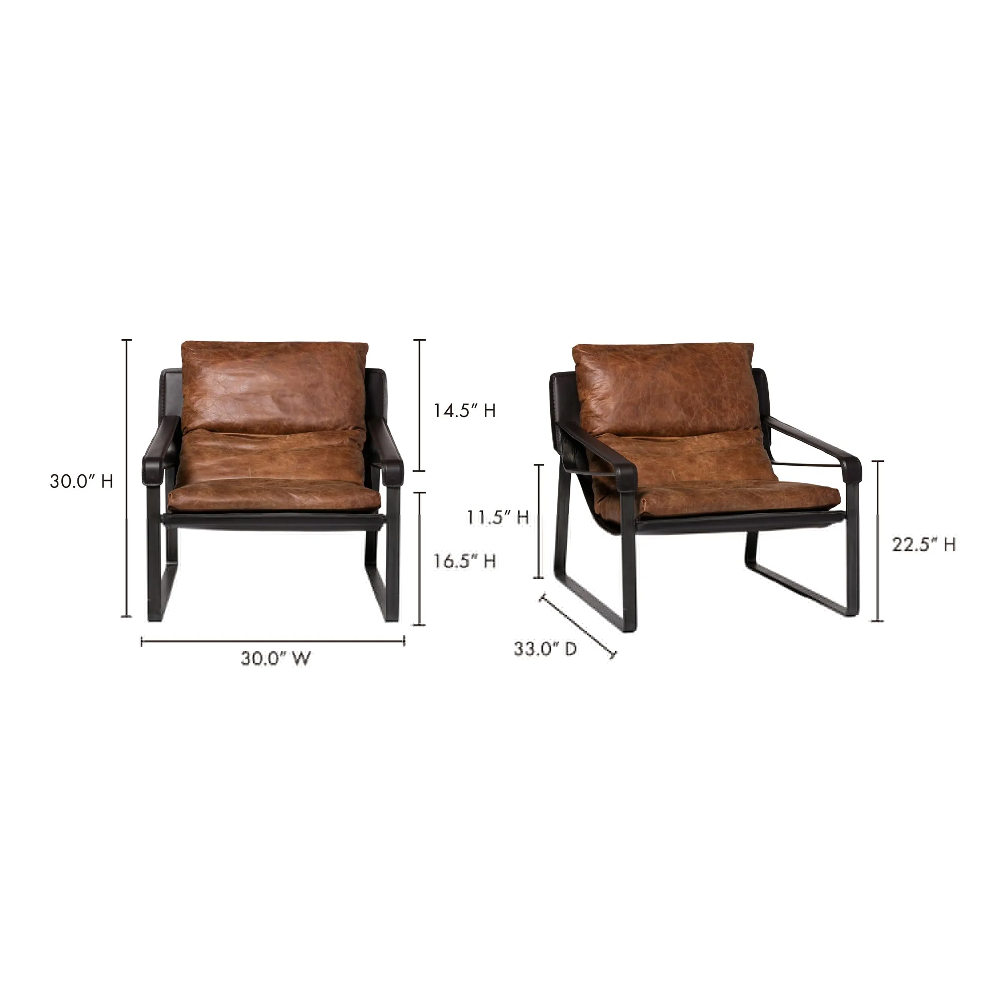 Luxury Sculpted Leather Lounge Chair