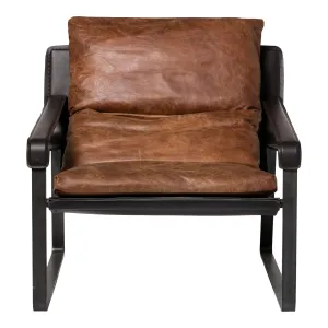 Luxury Sculpted Leather Lounge Chair