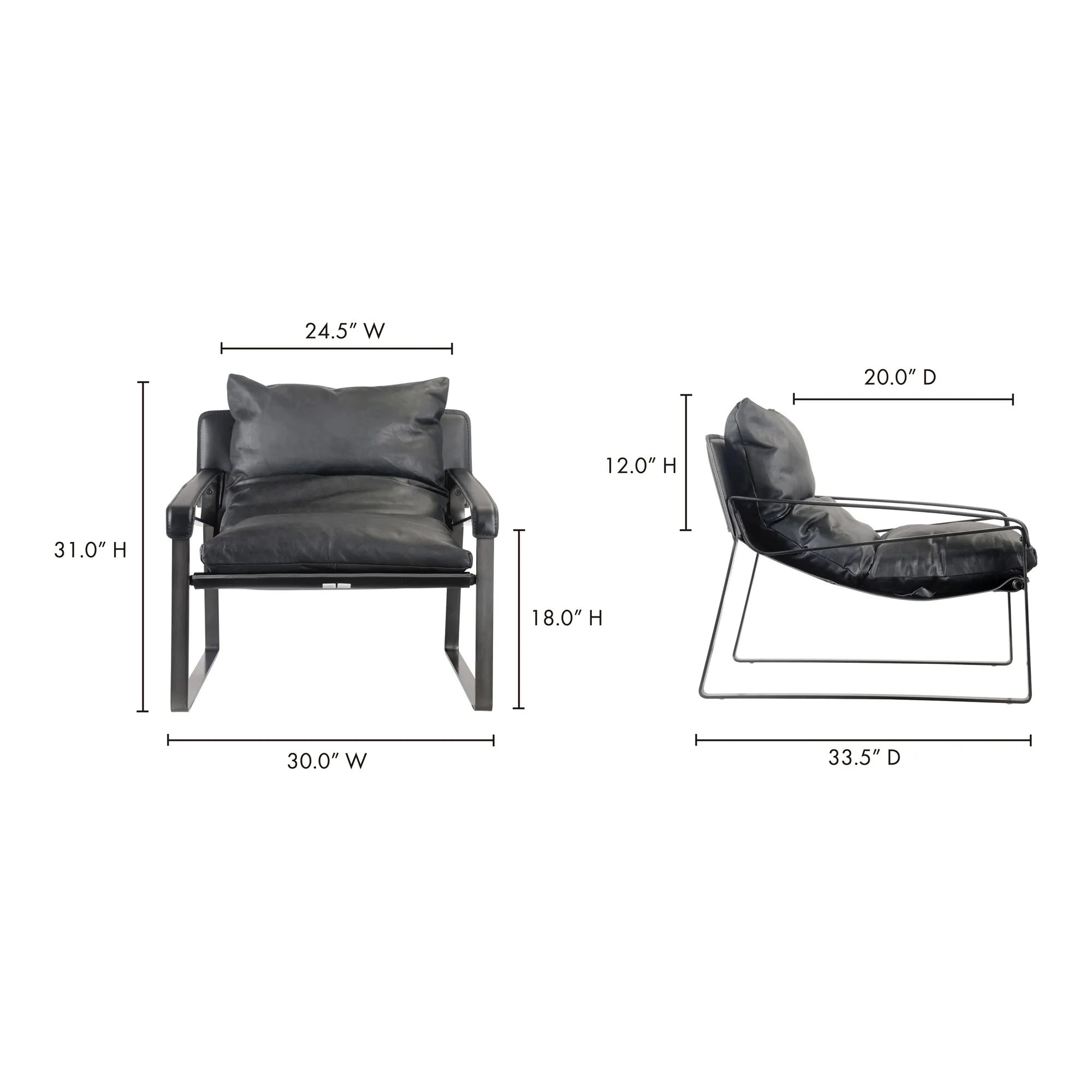 Luxury Sculpted Leather Lounge Chair