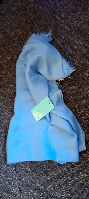 Luxury soft scarf in pastel blue
