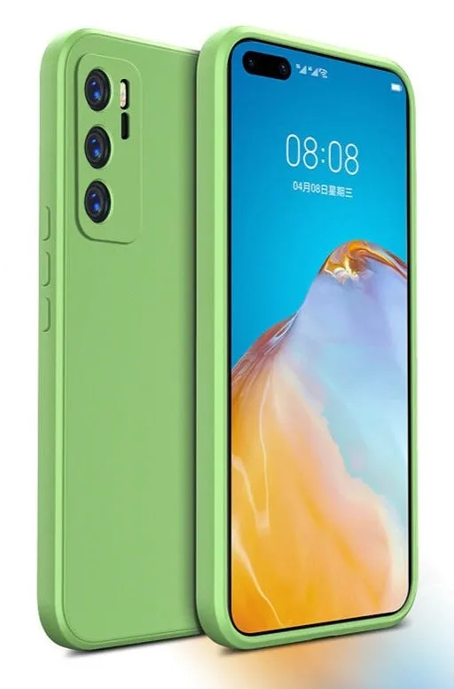 Luxury Square Liquid Silicone Soft Phone Case For Huawei