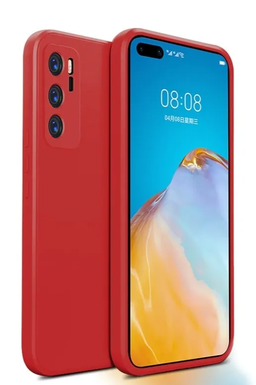 Luxury Square Liquid Silicone Soft Phone Case For Huawei