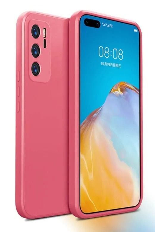 Luxury Square Liquid Silicone Soft Phone Case For Huawei