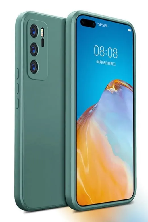 Luxury Square Liquid Silicone Soft Phone Case For Huawei