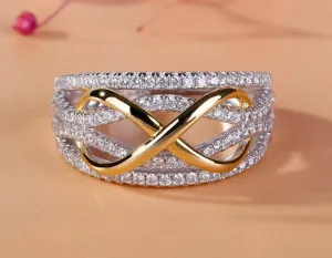 Luxury Sterling Silver Infinity Engagement Ring
