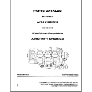 Lycoming IO-540-K1K5 1983 Parts Catalog PC-615-2 (PC-615-2)