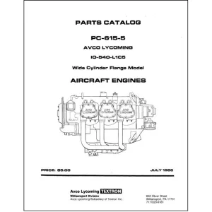 Lycoming IO-540-L1C5 1986 Wide Cylinder Parts Catalog 615-5 (615-5)