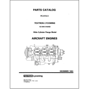 Lycoming IO-540-V4A5D 1984 Parts Catalog PC-615-3 (PC-615-3)