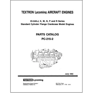 Lycoming IO-540J, K, N, P, R, S 1993 Parts Catalog PC-215-2 (PC-215-2)