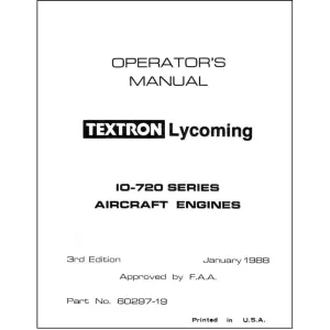 Lycoming IO-720 Series, 1988 Operator's Manual (60297-19)