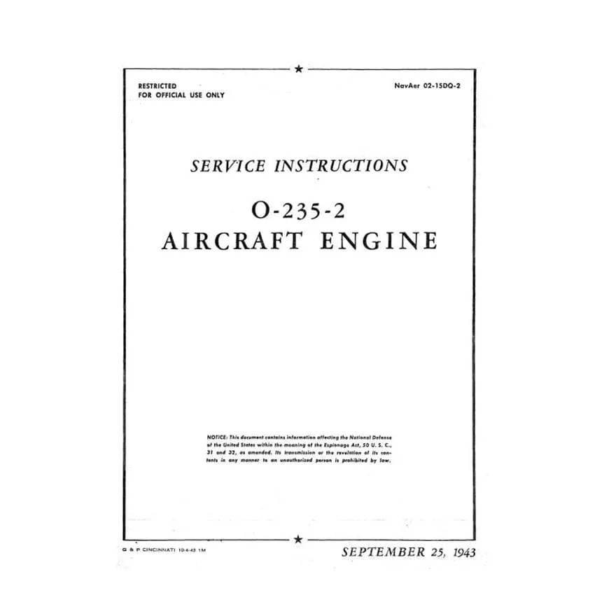 Lycoming O-235-2 Maintenance Manual (02-15DQ-2)
